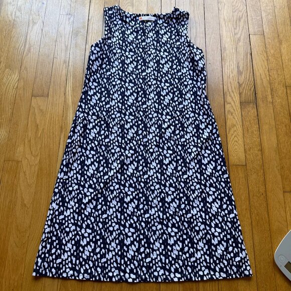 Jude Connally Size M Navy & White Abstract Print Sleeveless Tank Shift Dress - Picture 2 of 11